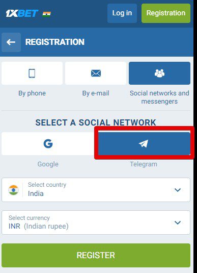 1xbet registration panel