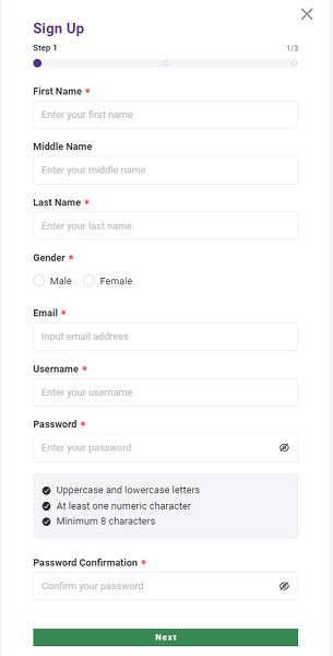Hollywoodbets sign up step 1