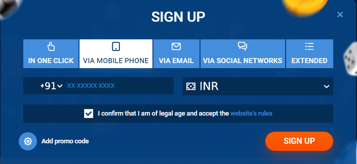 Mostbet registration panel