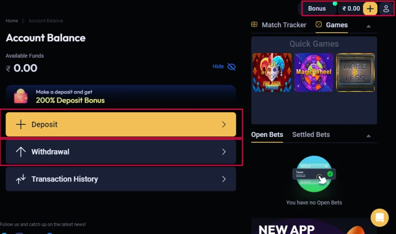 Odds96 personal account panel