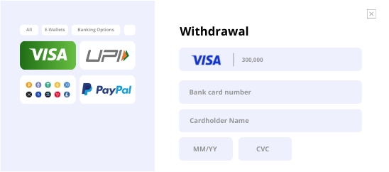 money withdrawal interface 